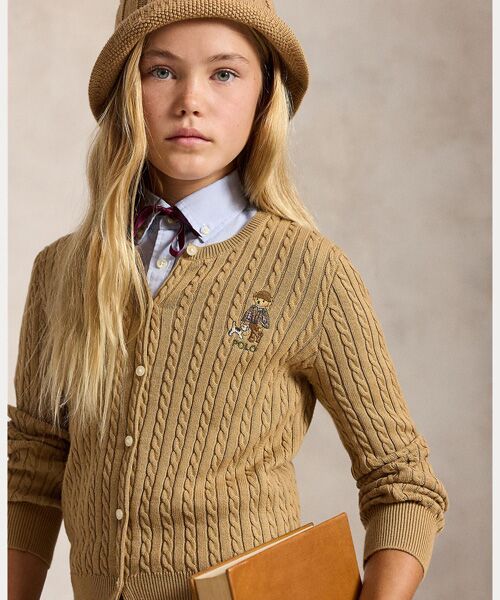POLO RALPH LAUREN / ポロ ラルフ ローレン カーディガン・ボレロ | (ガールズ 7才～16才)Polo ベア ミニケーブル コットン カーディガン | 詳細4