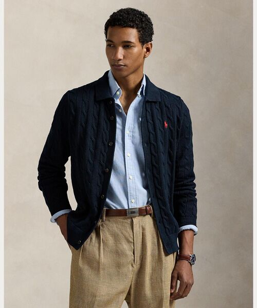 POLO RALPH LAUREN / ポロ ラルフ ローレン カーディガン・ボレロ | ケーブルニット コットン カーディガン（400ブルー）