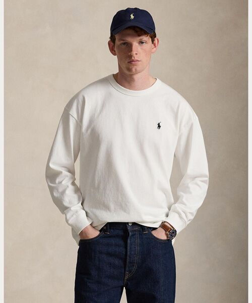 POLO RALPH LAUREN / ポロ ラルフ ローレン Tシャツ | リラックス フィット ジャージー ロングスリーブ Tシャツ（100ホワイト）