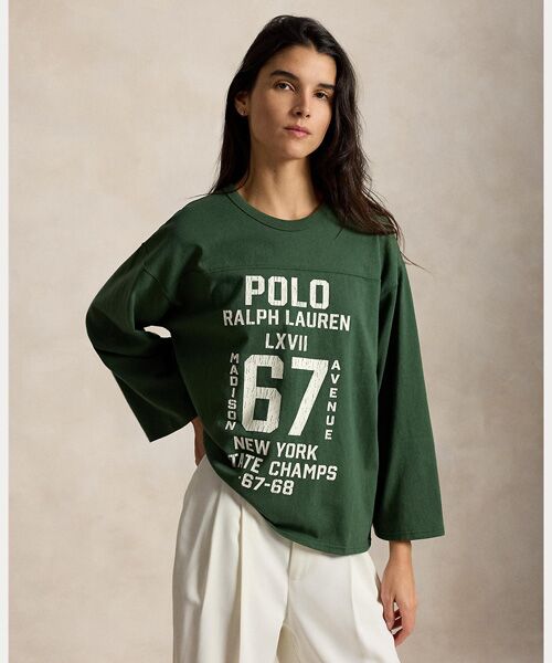 POLO RALPH LAUREN / ポロ ラルフ ローレン スウェット | グラフィック ロゴ コットン ジャージー クルーネック（300グリーン）