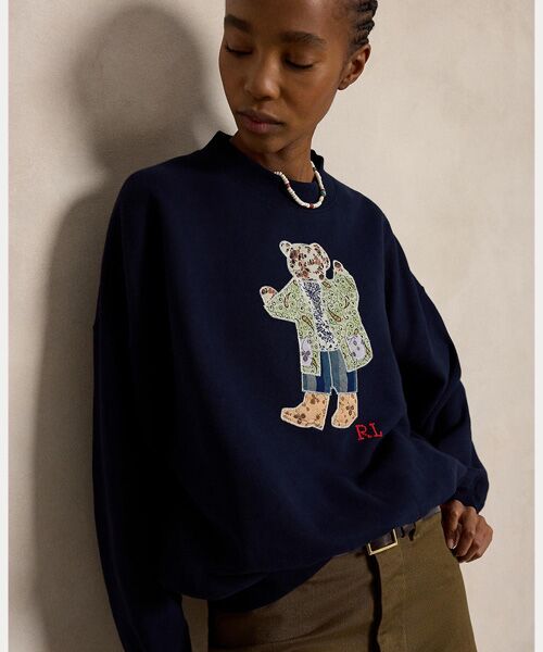POLO RALPH LAUREN / ポロ ラルフ ローレン スウェット | パッチワーク Polo ベア フリース クルーネック | 詳細4