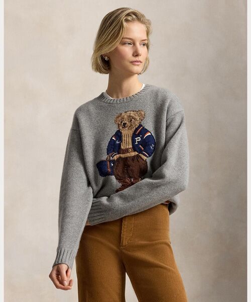 POLO RALPH LAUREN / ポロ ラルフ ローレン ニット・セーター | Polo ベア ウールカシミヤ セーター（020グレー）