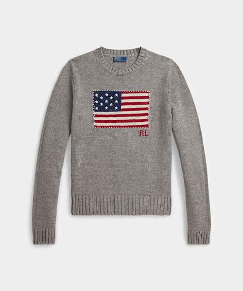POLO RALPH LAUREN / ポロ ラルフ ローレン ニット・セーター | フラッグ コットン クルーネック セーター | 詳細1