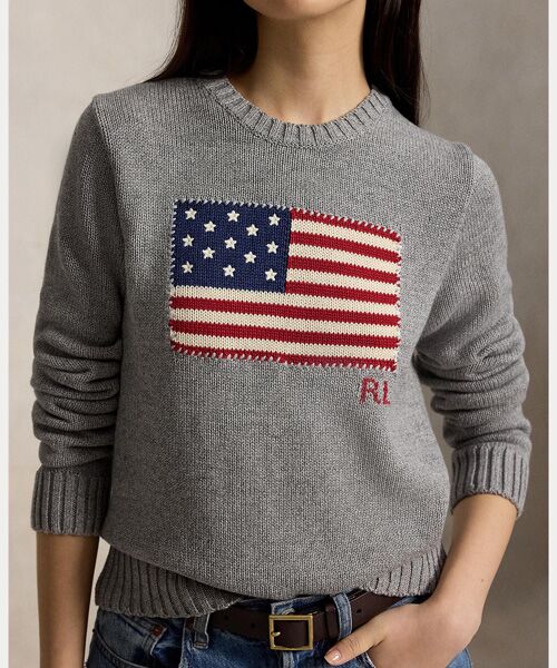 POLO RALPH LAUREN / ポロ ラルフ ローレン ニット・セーター | フラッグ コットン クルーネック セーター | 詳細4
