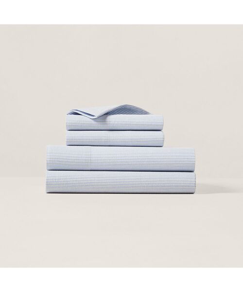 RALPH LAUREN HOME / ラルフ ローレン ホーム その他 | シアサッカー ストライプ ボックスシーツ/シングルサイズ（400ブルー）