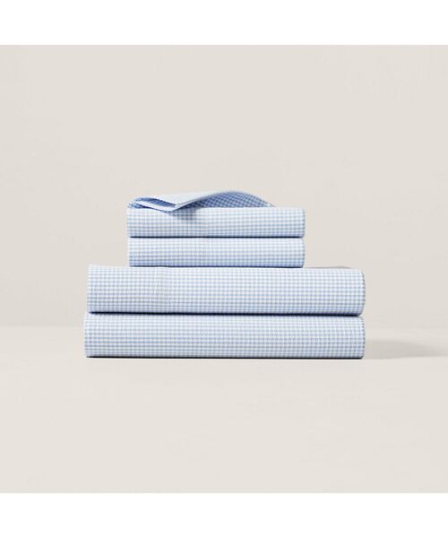 RALPH LAUREN HOME / ラルフ ローレン ホーム その他 | シアサッカー ギンガム ボックスシーツ/シングルサイズ（400ブルー）