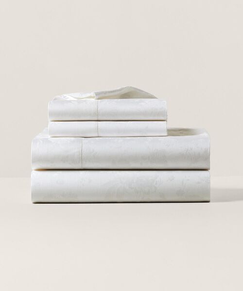 RALPH LAUREN HOME / ラルフ ローレン ホーム 寝具 | オーガニック コットン Bethany ジャカード ボックスシーツ/シングルサイズ（250ブラウン）