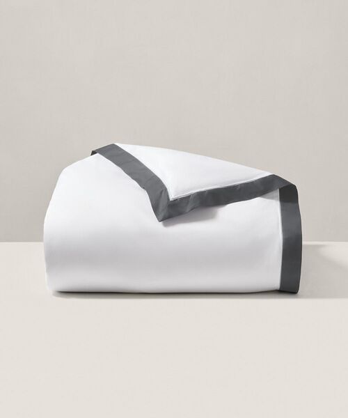 RALPH LAUREN HOME / ラルフ ローレン ホーム 寝具 | オーガニック コットン サティーン ボーダー デュベ カバー/キングサイズ（020グレー）