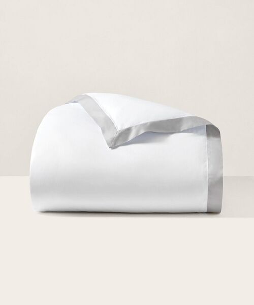 RALPH LAUREN HOME / ラルフ ローレン ホーム 寝具 | オーガニック コットン サティーン ボーダー デュベ カバー/キングサイズ（040グレー）