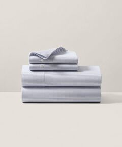 オーガニック コットン オックスフォード ストライプ フラットシーツ/シングルサイズ