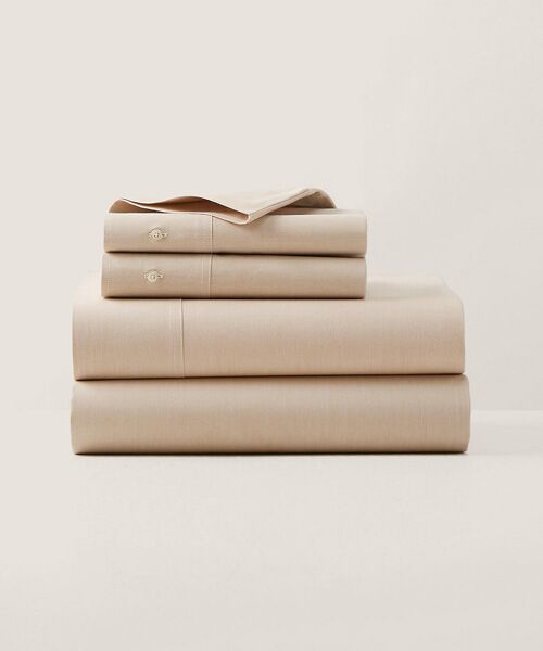 RALPH LAUREN HOME / ラルフ ローレン ホーム 寝具 | オーガニック コットン オックスフォード ソリッド ボックスシーツ/セミダブルサイズ（101ナチュラル）