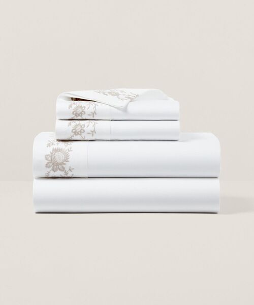 RALPH LAUREN HOME / ラルフ ローレン ホーム 寝具 | オーガニック コットン Eloise エンブロイダリー ピロケース（040グレー）
