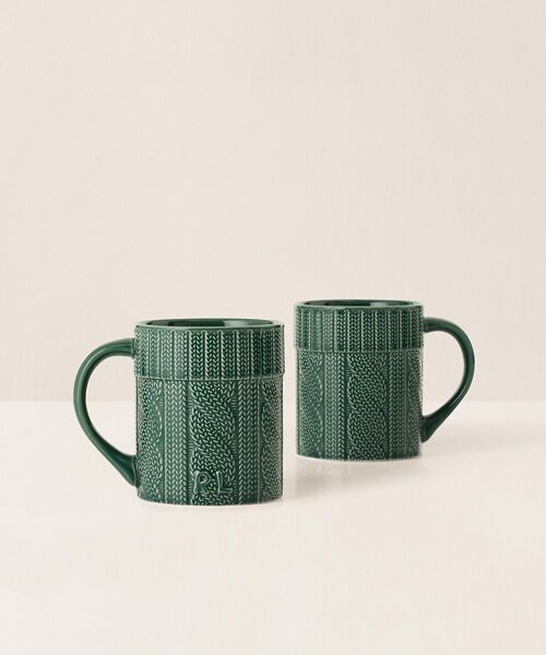 RALPH LAUREN HOME / ラルフ ローレン ホーム グラス・マグカップ | ケーブルニット セラミック マグ ギフト セット（300グリーン）