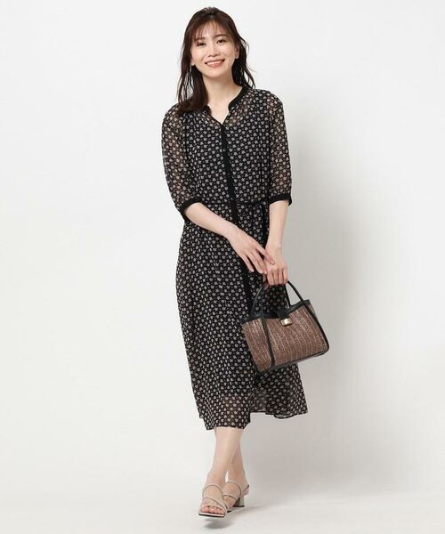 セール 洗える 幾何柄バンドカラーシャツワンピース ロング マキシ丈ワンピース Reflect リフレクト ファッション通販 タカシマヤファッションスクエア