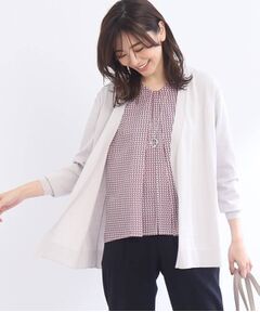 【WEB限定カラーあり/洗える】コツキ柄ブラウス＋ニットカーディガン