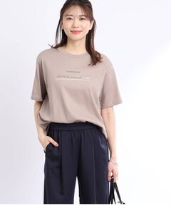 【UVカット/接触冷感/洗える】AラインシルエットロゴTシャツ