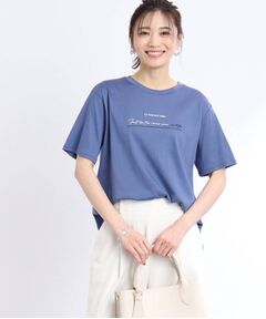 【UVカット/接触冷感/洗える】AラインシルエットロゴTシャツ