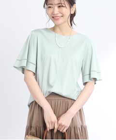 【WEB限定カラーあり/接触冷感/洗える】ラッフルスリーブTシャツ