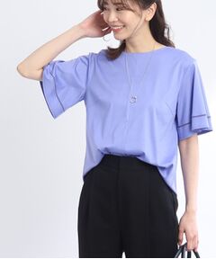 【WEB限定カラーあり/接触冷感/洗える】ラッフルスリーブTシャツ