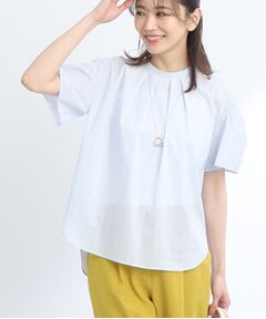 【WEB限定カラーあり/接触冷感/洗える】シャーリングスリーブブラウス