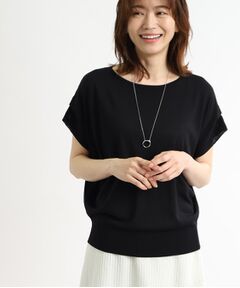 【WEB限定カラーあり/UVカット/接触冷感/洗える】フレンチスリーブニット