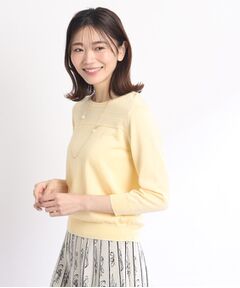 【SALE/洗える／アンサンブル可能】クルーネックニット