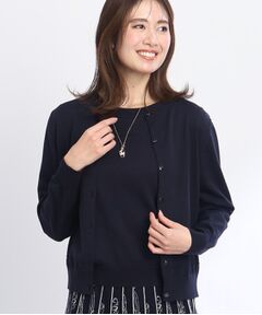 【SALE/洗える／アンサンブル可能】クルーネックカーディガン