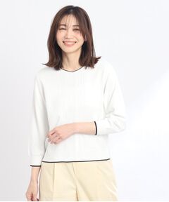 【SALE/洗える】フロントデザインVネックニット