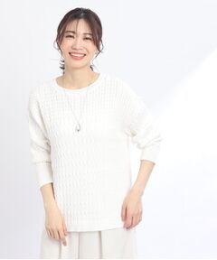 【SALE/WEB限定カラーあり／洗える】ゆったりケーブル柄ニット