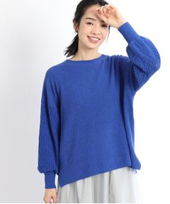 【SALE/洗える】レーシースリーブニット