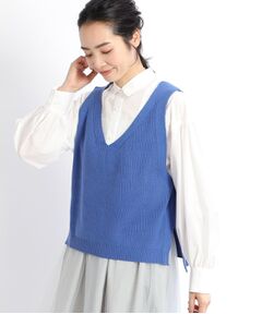 【SALE／E‐QUALITY／セットアイテム/洗える】キャミベスト＋ストライプシャツ