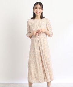 【SALE/WEB限定カラーあり／マシンウォッシュ可能】小花柄フィット＆フレアワンピース