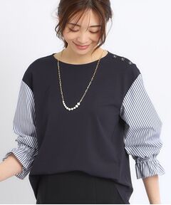 【SALE／UVカット／接触冷感／洗える】キャンディスリーブカットソー