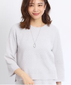 【春SALE/WEB限定カラーあり／洗える／セットアップ可能】レース調ジャガードニット