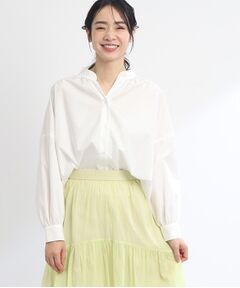 【SALE／E‐QUALITY/洗える】スキッパーシャツブラウス