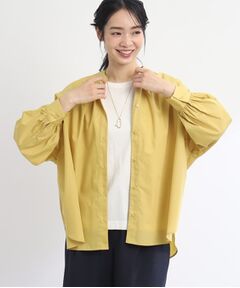 【SALE／E‐QUALITY/洗える】スキッパーシャツブラウス