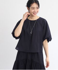 【SALE/E‐QUALITY/セットアップ可／洗える】袖コンシャスシアーブラウス