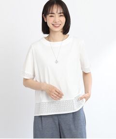 【SALE／E‐QUALITY/手洗い可】レースTシャツ