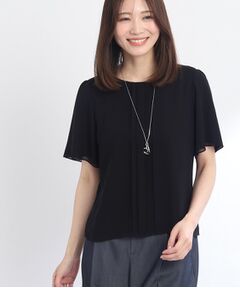 【夏SALE／UVカット／接触冷感／マシンウォッシュ可】タックディティールブラウス