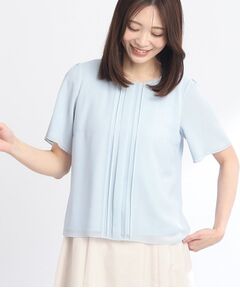 【SALE／UVカット／接触冷感／マシンウォッシュ可】タックディティールブラウス