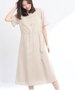 【夏SALE／マシンウォッシュ可】涼しげラグランスリーブワンピース