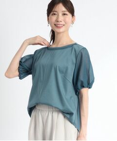 【夏SALE／接触冷感／マシンウォッシュ可】シアースリーブカットソー