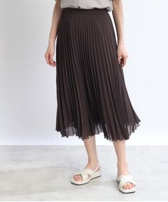 【夏SALE／体型カバー／WEB限定カラーあり／手洗い可能】涼しげドライタッチプリーツスカート