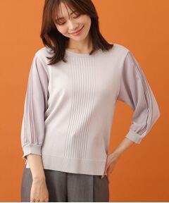 【WEB限定カラーあり／UVカット／接触冷感／洗える／涼しく着られる】シフォンスリーブニット