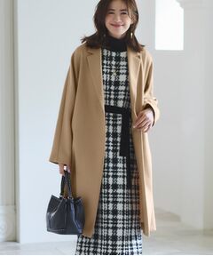 【R‐QUALITY／共布サッシュベルト付き】クラシカルロングコート