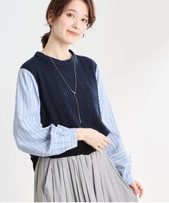 Reflect / リフレクト カットソー | 【夏SALE／E‐QUALITY／洗える】異素材ミックスプルオーバー