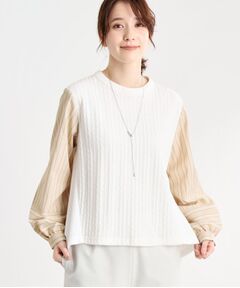 Reflect / リフレクト カットソー | 【夏SALE／E‐QUALITY／洗える】異素材ミックスプルオーバー