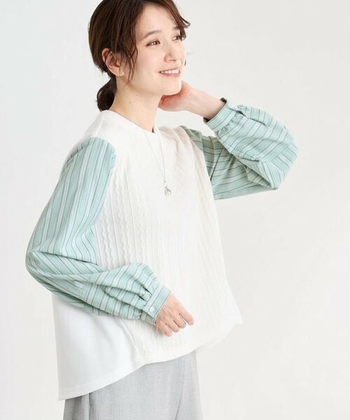 Reflect / リフレクト カットソー | 【夏SALE/E‐QUALITY/洗える】異素材ミックスプルオーバー | 詳細1