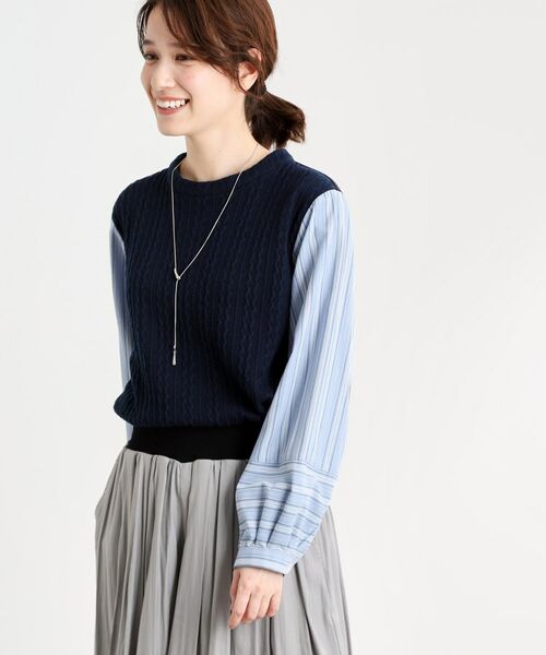 Reflect / リフレクト カットソー | 【夏SALE/E‐QUALITY/洗える】異素材ミックスプルオーバー | 詳細10