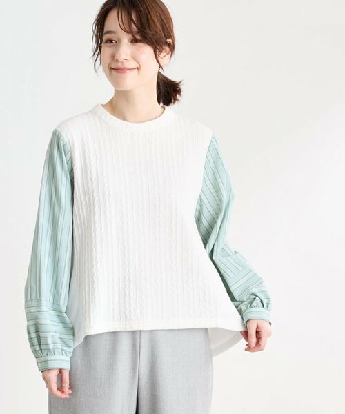 Reflect / リフレクト カットソー | 【夏SALE/E‐QUALITY/洗える】異素材ミックスプルオーバー | 詳細14